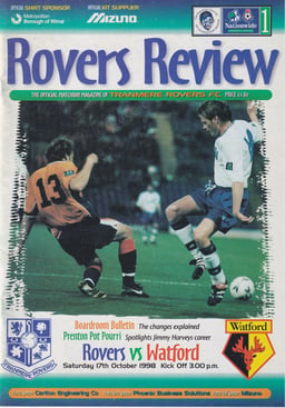 Tranmere Rovers v Watford Match Programme 1998-10-17